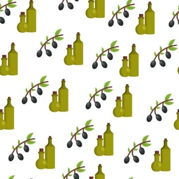 Seamless background with olives Stock Illustration