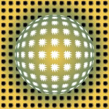 Seamless background in optical art style, yellow and green ball with uneven.. Stock Illustration