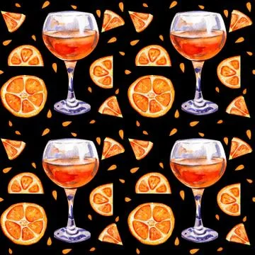 Seamless background with orange juice. Stock Illustration