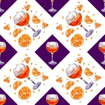 Seamless background with orange juice. Stock Illustration