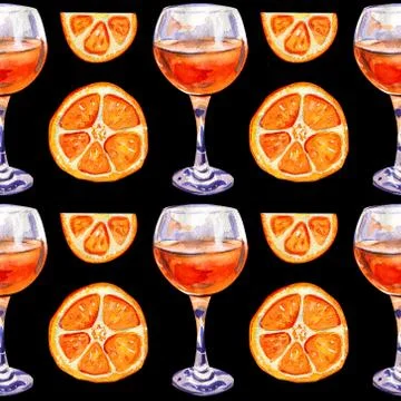 Seamless background with orange juice. Stock Illustration
