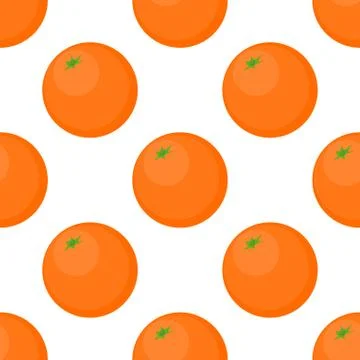 Seamless background of oranges on a white background. Stock Illustration