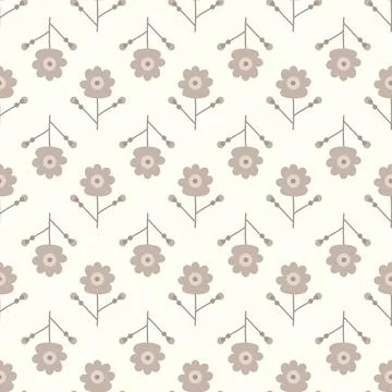 Seamless background with organic nature elements. Elegant minimal-style flora Illustrazione stock