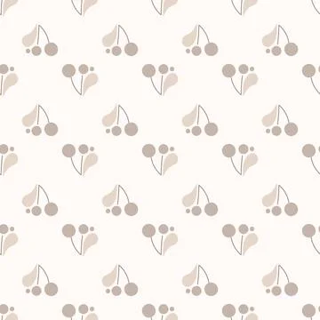 Seamless background with organic nature elements. Elegant minimal-style flora Illustrazione stock