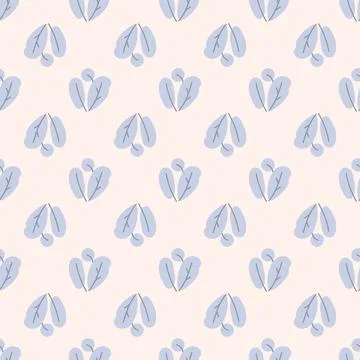 Seamless background with organic nature elements. Elegant minimal-style flo.. Illustrazione stock