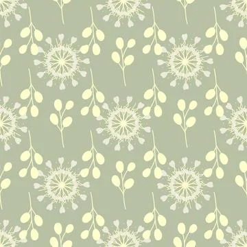 Seamless background with organic nature elements. Elegant minimal-style flo.. Stock Illustration