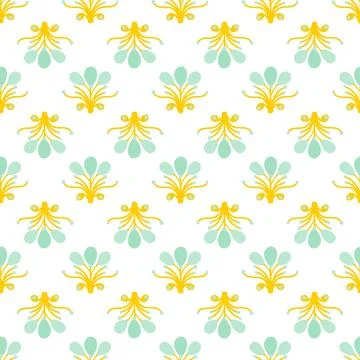 Seamless background with organic nature elements. Elegant minimal-style flo.. Illustrazione stock