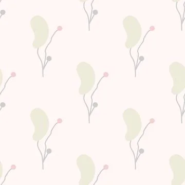 Seamless background with organic nature elements. Elegant minimal-style flo.. Stock Illustration