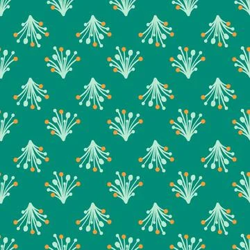 Seamless background with organic nature elements. Elegant minimal-style flo.. Stock Illustration