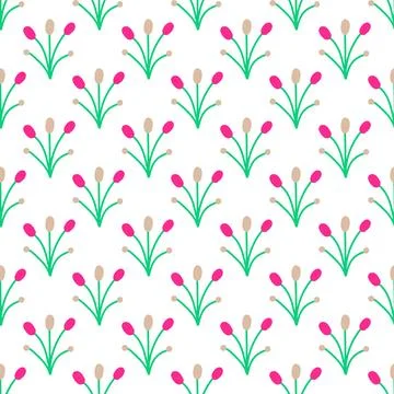 Seamless background with organic nature elements. Elegant minimal-style flo.. Illustrazione stock