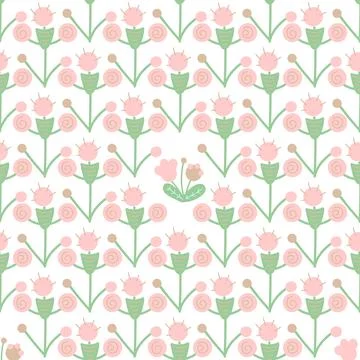 Seamless background with organic nature elements. Elegant minimal-style flo.. Illustrazione stock
