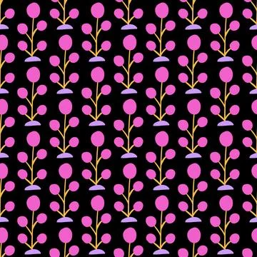Seamless background with organic nature elements. Elegant minimal-style flo.. Illustrazione stock