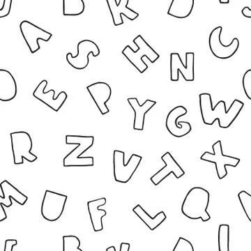 Seamless background with outline letters Stock Illustration