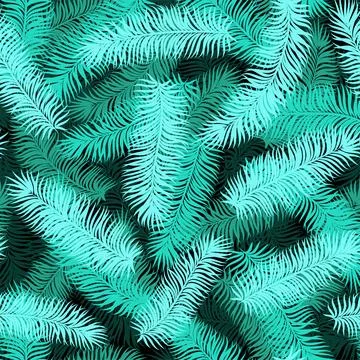Seamless background with palm leaves Illustration