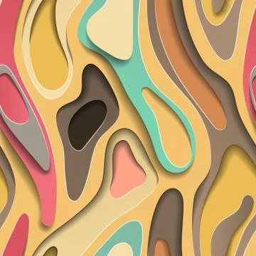 Seamless background with paper art on vector graphic. Stock Illustration