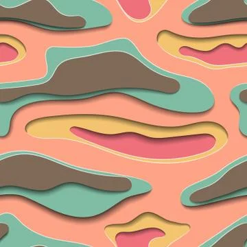 Seamless background with paper art on vector graphic. Illustrazione stock