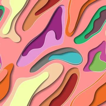 Seamless background with paper art on vector graphic. Stock Illustration