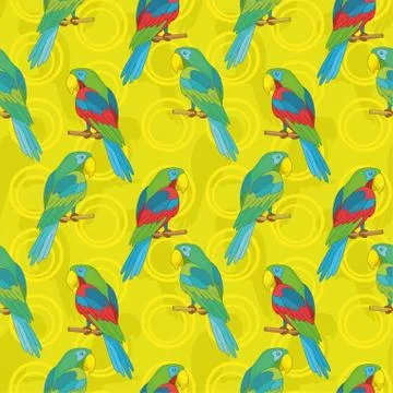 Seamless background, parrots Stock Illustration