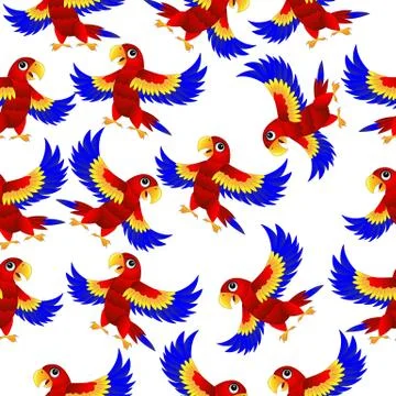 Seamless background with parrots Stock Illustration