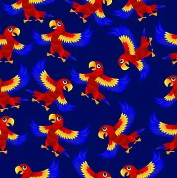 Seamless background with parrots Stock Illustration