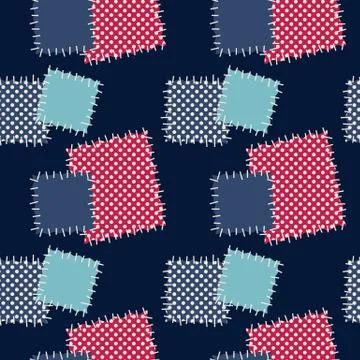 Seamless background with patches. Vector illustration. Stock Illustration