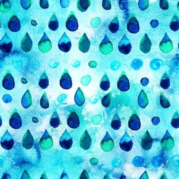 Seamless background pattern of abstract blue waterdrops Stock Illustration