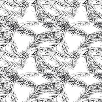 Seamless background pattern with abstract feathers. Vector illuctration. Stock Illustration