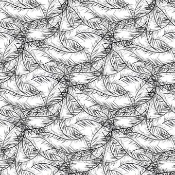 Seamless background pattern with abstract feathers. Vector illuctration. eps1 Stock Illustration