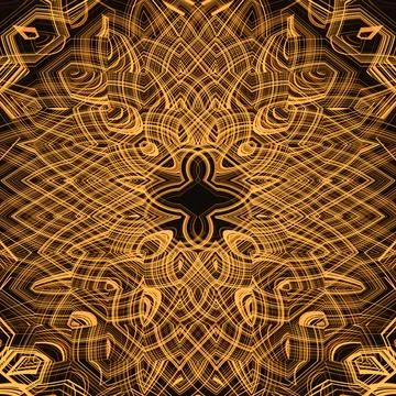 Seamless background pattern. Abstract fractal shapes on a black background. Illustrazione stock