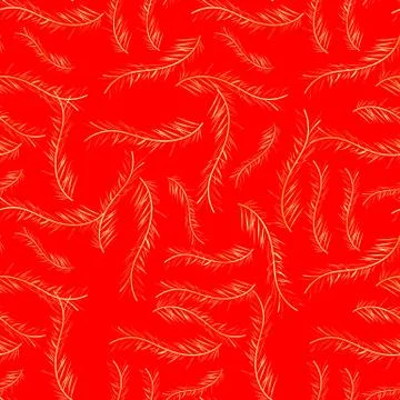 Seamless background pattern with abstract golden feathers. Vector illuctratio Stock Illustration