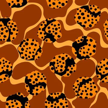 Seamless background pattern. Abstract grunge spiral tribal pattern. Wavy abst Stock Illustration