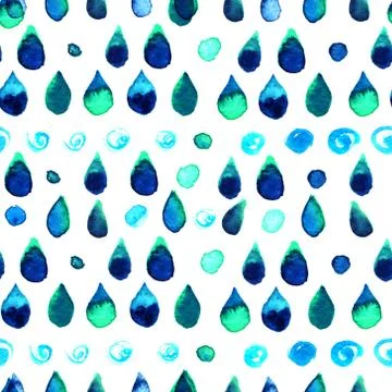 Seamless background pattern with abstract watercolor drops of wa Illustrazione stock