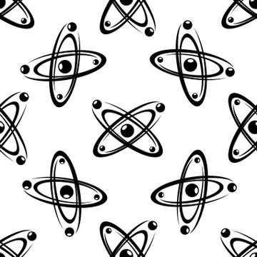 Seamless background pattern of atoms Stockillustratie
