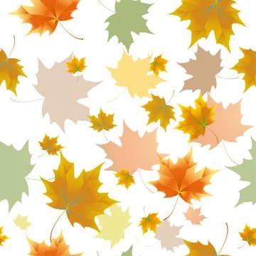 Seamless background pattern of autumn leaves. Falling , grief and sadness. Illustrazione stock