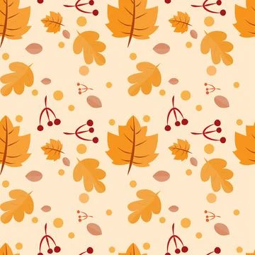 Seamless background with pattern of autumn leaves. Stock-Illustration