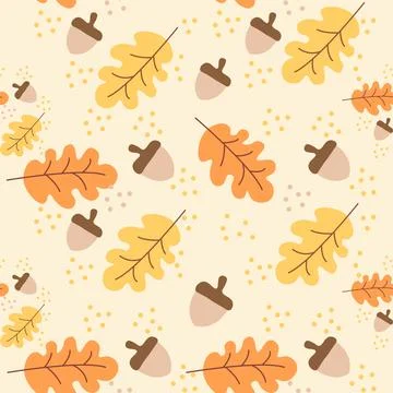 Seamless background with pattern of autumn leaves, vector illustration. Stock-Illustration