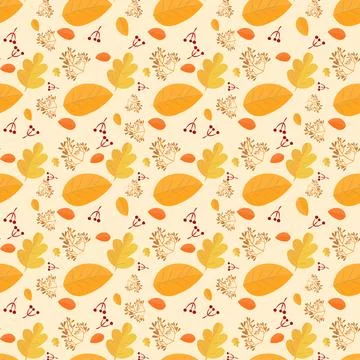 Seamless background with pattern of autumn leaves, vector illustration. Stock-Illustration