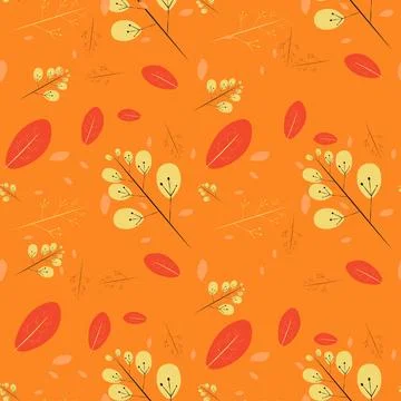 Seamless background with pattern of autumn leaves, vector illustration. Stock Illustration