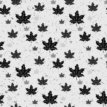 Seamless background pattern of autumn leaves. Falling Leaves 스톡 일러스트