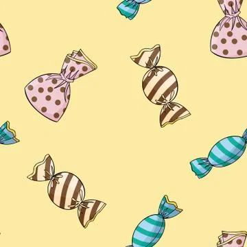 Seamless background pattern of candy Stock Illustration