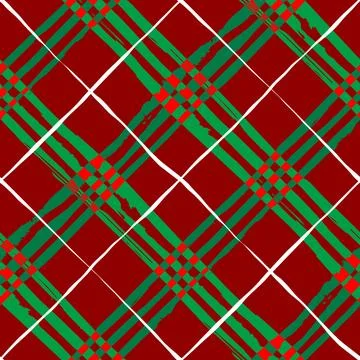 Seamless background pattern. Christmas cozy red plaid pattern. Vector image Stock Illustration