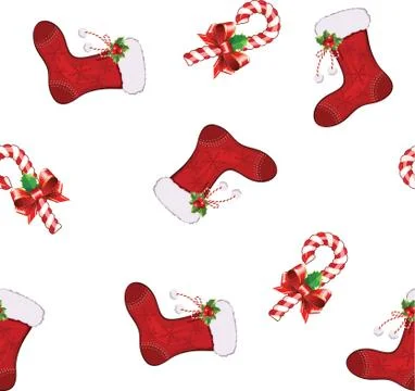 Seamless background pattern Christmas sock Stock Illustration