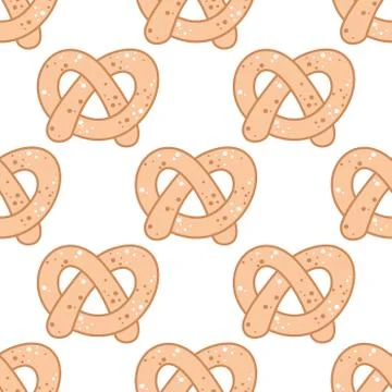 Seamless background pattern of a crispy pretzel 스톡 일러스트
