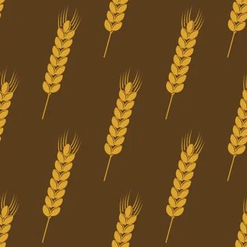 Seamless background pattern of ears of wheat Stock Illustration