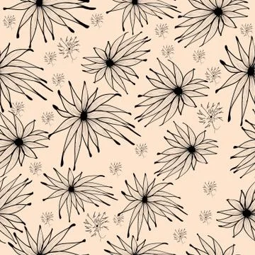 Seamless background pattern with edelweiss Stock Illustration