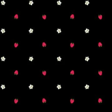 Seamless background pattern featuring berries and flowers for summer decor Stock Illustration