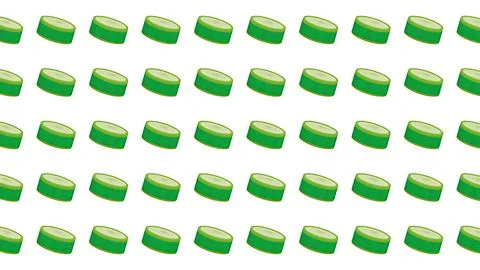 Seamless background pattern featuring rows of green cosmetic jars and cream.. Stock Illustration