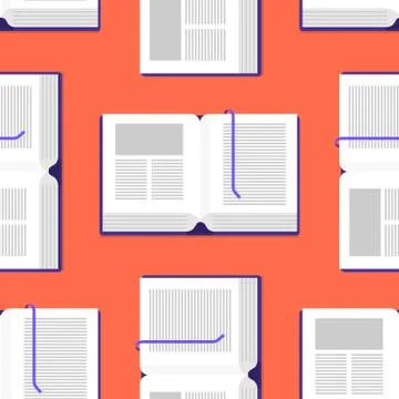Seamless  background pattern flat design concept books. Vector illustrate. Stock Illustration