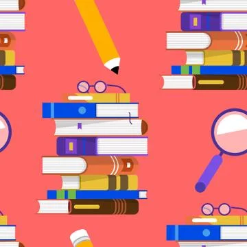 Seamless  background pattern flat design concept books. Vector illustrate. Stock Illustration