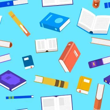 Seamless  background pattern flat design concept books. Vector illustrate. Stock Illustration
